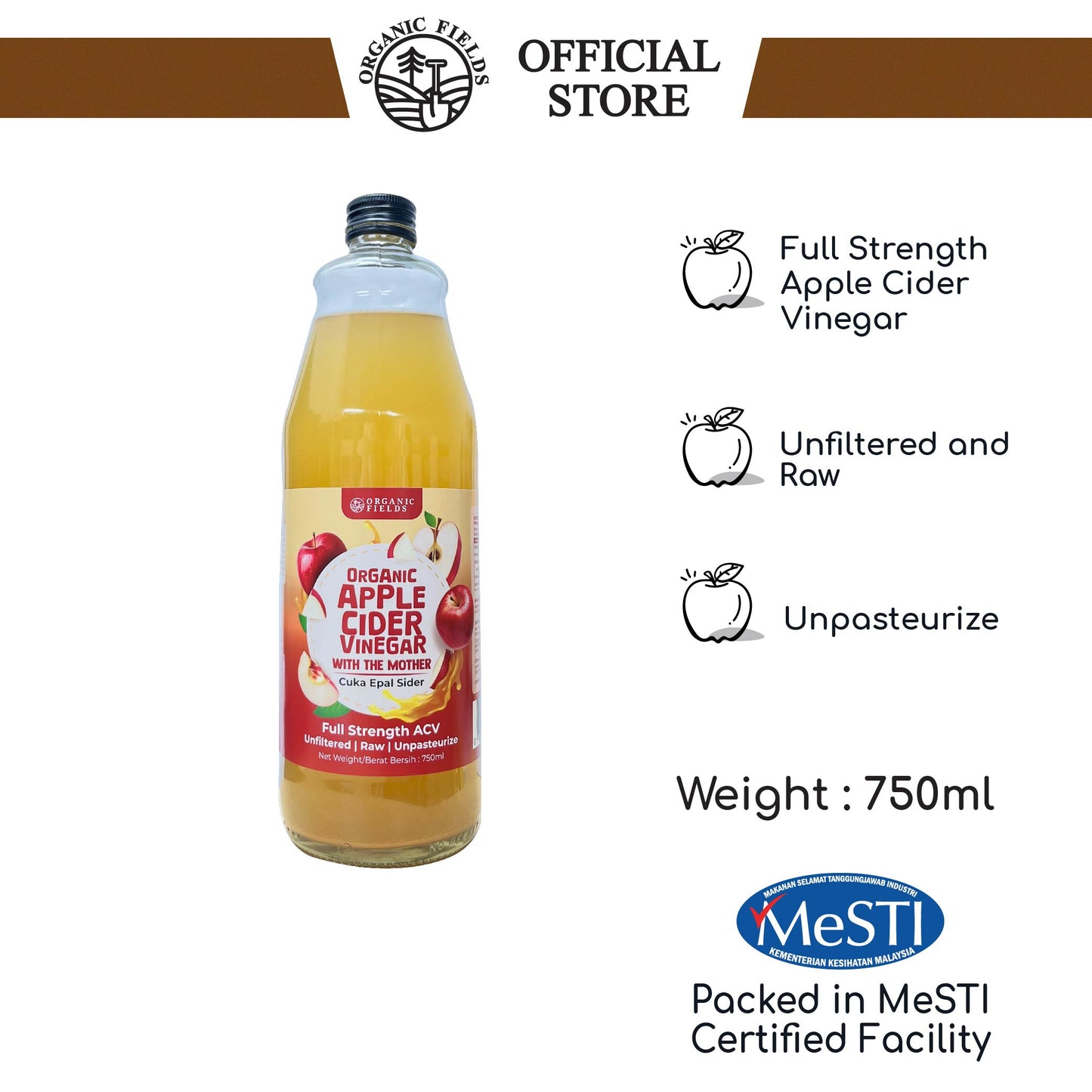 Organic Apple Cider Vinegar with The Mother 750ml