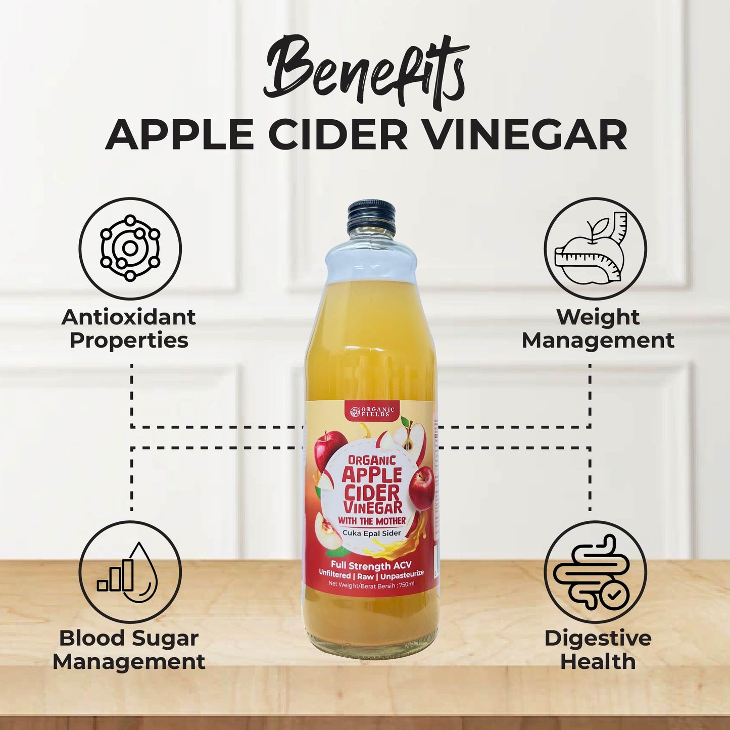 Organic Apple Cider Vinegar with The Mother 750ml