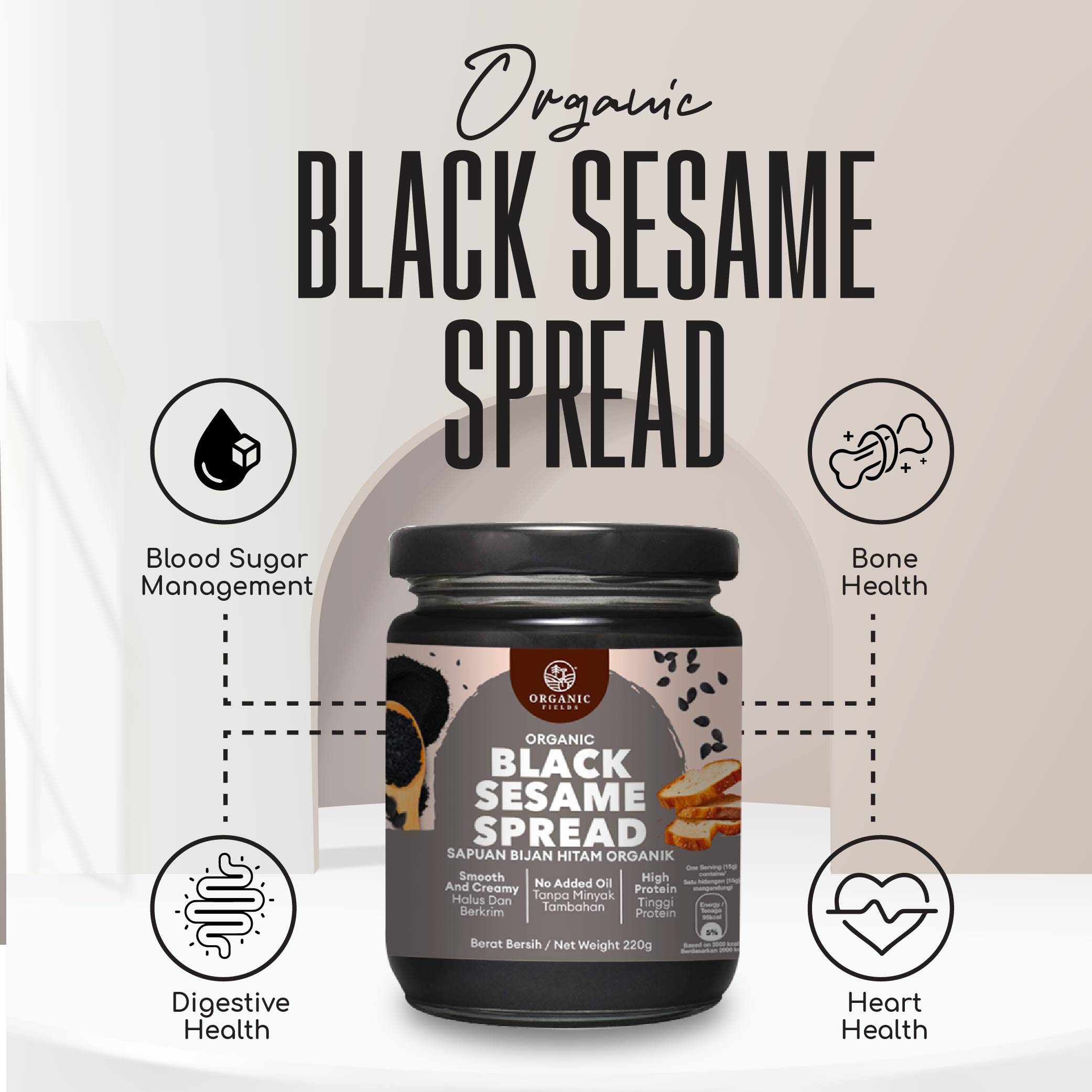 Organic Black Sesame Spread (220g)