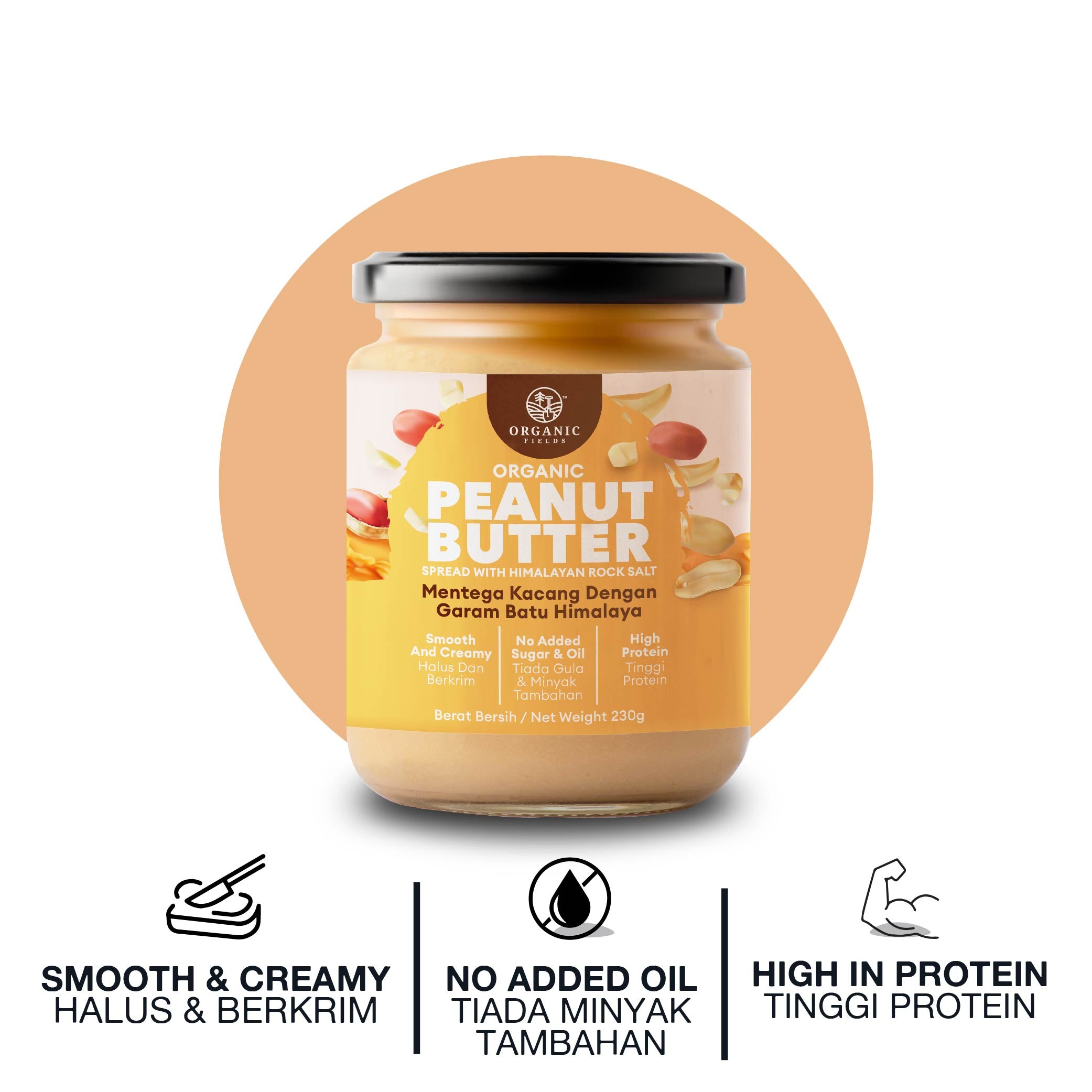 Organic Peanut Butter Spread with Himalayan Rock Salt 220g