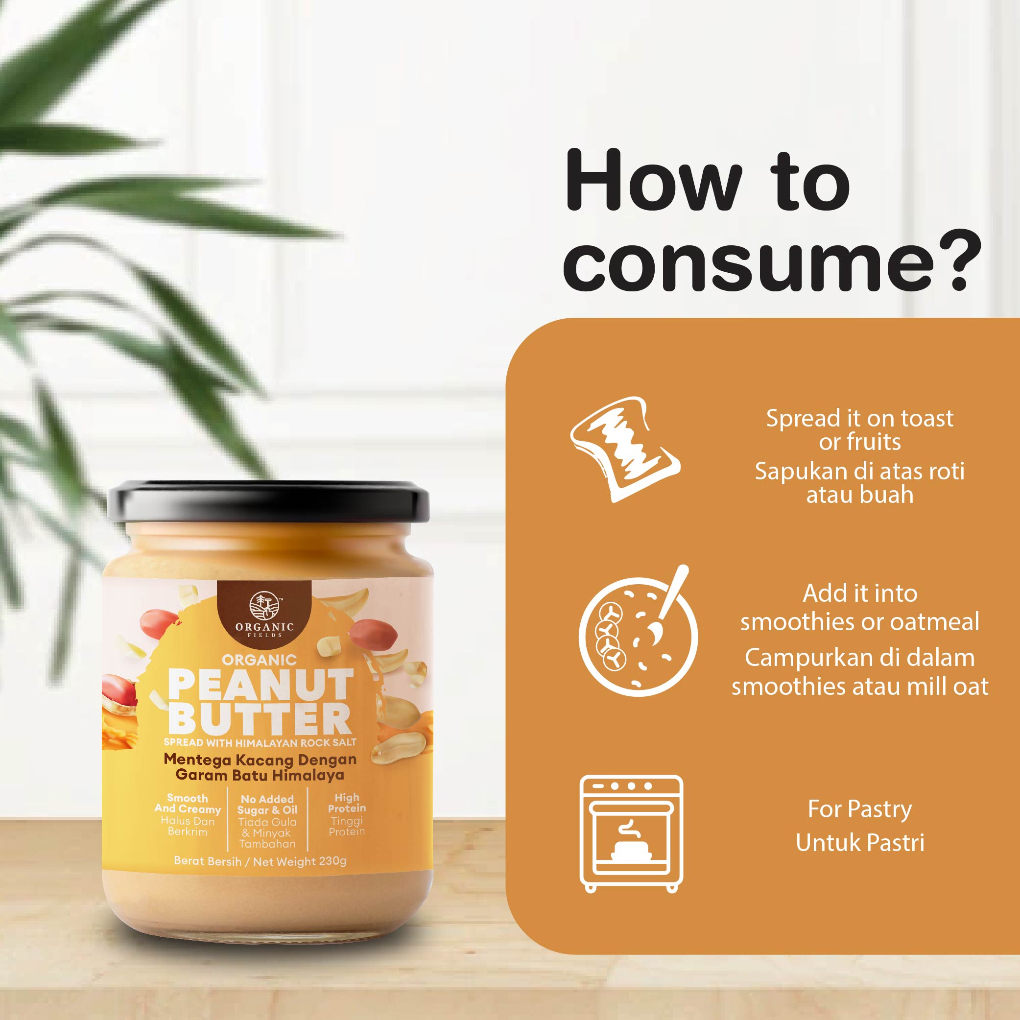 Organic Peanut Butter Spread with Himalayan Rock Salt 220g